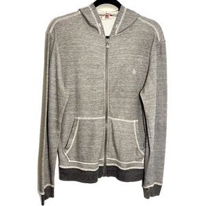 Original Penguin Munsingwear Grey Hoodie Men's M Full Zip *Missing Drawstring